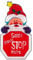 The Christmas Workshop 70420 LED Santa Stop Here Christmas Window Light / Metallic Silhouette Light / Indoor Christmas Decoration / Battery Operated / 45cm x 24cm
