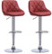 WOLTU Barhocker Tresenhocker, Gute gepolstert, Kunstleder, Höhenverstellbar, Drehbar, 11 Farben, 2 x Hocker, Bordeaux