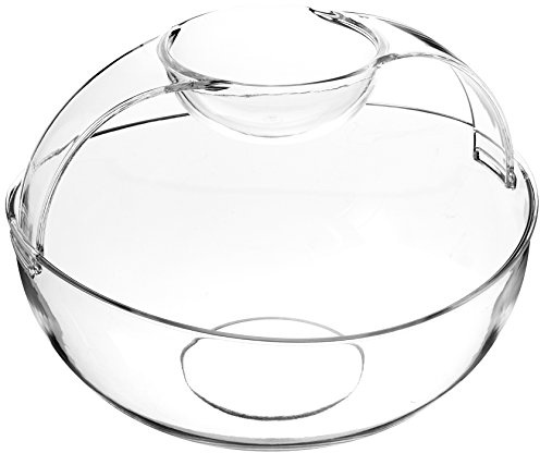 Prodyne CD-2 Arch Chip & Dip Bowl (abnehmbarer gewölbter Dipbecher), Acryl, Transparent