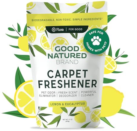 Good Natured Brand | Carpet Freshener & Deodorizer Powder | 31 oz Pet Odor Eliminator | Lemon & Eucalyptus Scent | Safe for Homes with Pets
