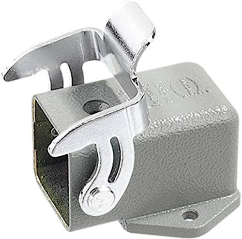 HARTING 09 20 003 0801-40 to +125 Degree C, Angled, Bulkhead HOUSING, HAN 3A-HBMA-L, IP44/65/67, Powder-Coated, Single Locking Lever, Size 3 A, Steel