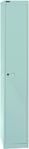 BISLEY Garderobenschrank Office, 1 Abteil, 1 Fach, T 457 mm, Metall, 645 Lichtgrau, 45.7 x 30.5 x 180.2 cm