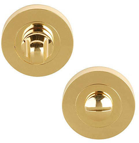 Excel Architectural DH3617 Round Bathroom Turn & Release, Polished Brass