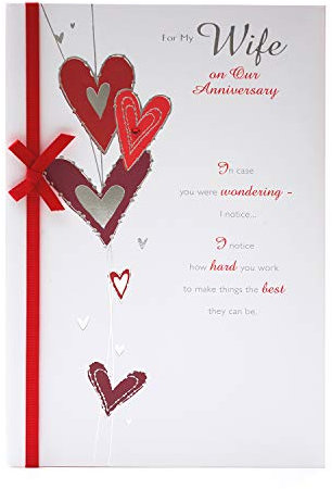 UK Greetings Glückwunschkarte zum Hochzeitstag für die Ehefrau, romantische Jubiläumskarte