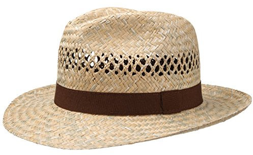 Hut Damenhut Herrenhut Frauen Männer Damen und Herren Unisex Strohhut Basthut Erntehut Sommerhut Sonnenhut Karibikhut Strandhut Urlaubshut Beige in der Grösse 59