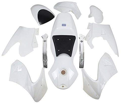HMParts Pocket Bike Racing Verkleidung Set komplett Weiss