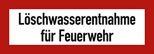 Schild Alu Löschwasserentnahme für Feuerwehr 7,4x21 cm