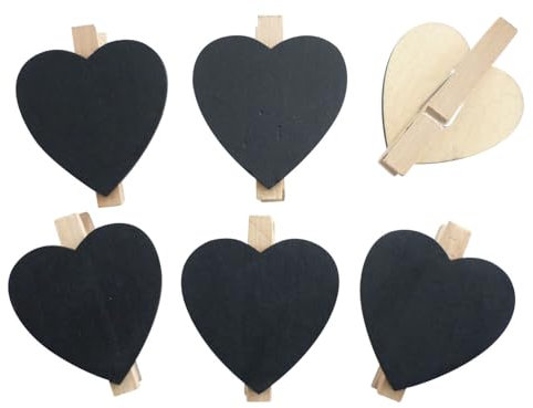 Pince à linge ardoise Coeur x6