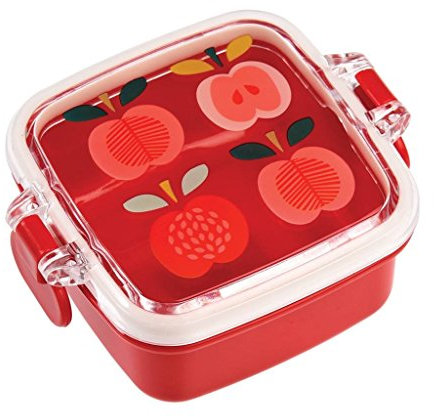 Quadratische Brotdose, klein, verschiedene Designs Vintage Apple