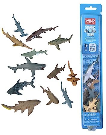 Wild Republic 12757 - Nature Tube Spielset, Haie, 32 cm, Mehrfarbig/Meereswellen (Ocean Tides)
