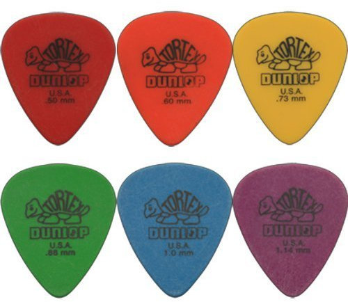 5 x Dunlop Tortex Standard Plektrum Set (6 Stück) – 0,5–1,14 mm