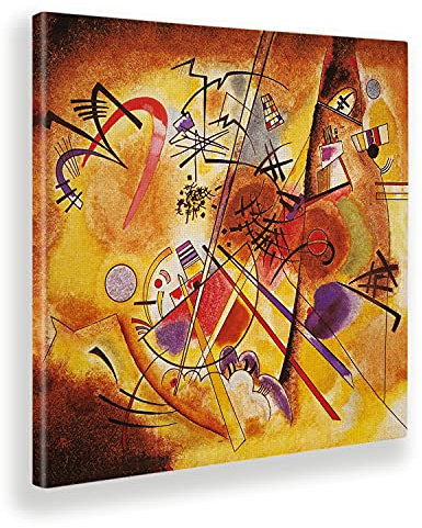 Giallobus - Impression sur toile - Vassily Kandinsky - Paysage abstrait - Toile à cadre standard - 70x70 - Prêt à accrocher - Peintures pour la maison