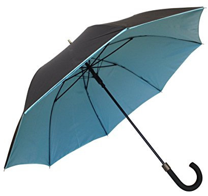 SMATI Automatik-Stockschirm Doppel-Bezug - stabil - Regenschirm Windproof (Blau)