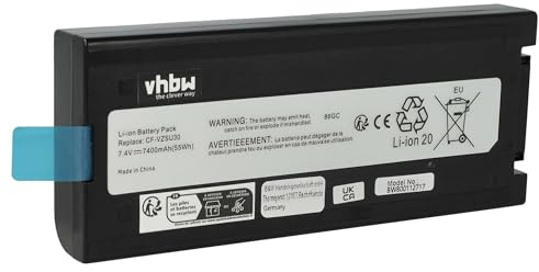 vhbw Akku kompatibel mit Panasonic Toughbook CF-18F | CF18, CF-18D, CF-18 Notebook (7400 mAh, 7,4 V, Li-Ion)