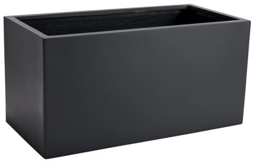 VIVANNO Pflanzkübel Pflanztrog Blumentrog Fiberglas Anthrazit Maxi 40x80x40