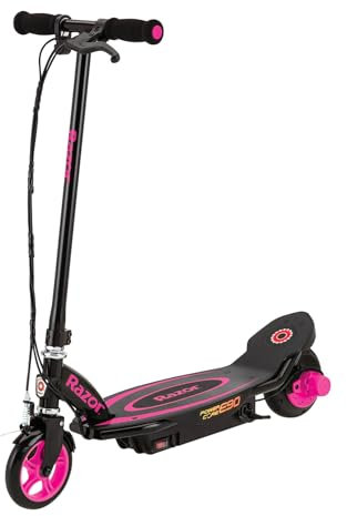 Razor Elektroroller 85W - Power Core E90 E Scooter für Kinder ab 8 Jahren mit 16km/h Höchstgeschwindigkeit & 60 Minuten Fahrzeit, bis zu 10 Meilen Reichweite, 12V 7Ah Batterie und 5.6 Reifen - Rosa