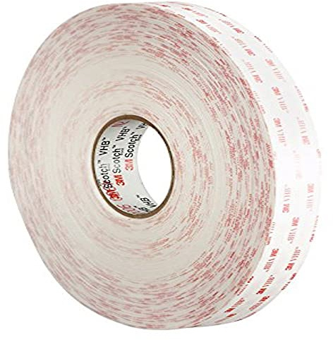 3M Ruban mousse adhésif double face acrylique VHB 4950 F, Blanc, 19 mm x 33 m