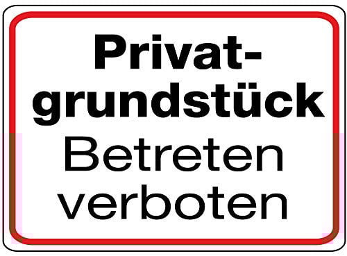 Schild Alu Privatgrundstück Betreten verboten 180 x 250 mm (Privatbesitz, Grundstückskennzeichnung)