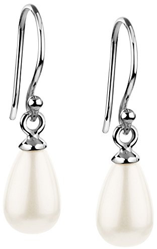 Nenalina Ohrstecker 925 Silber Damen Ohrringe Ohrhänger mit Muschel Perlen Tropfen