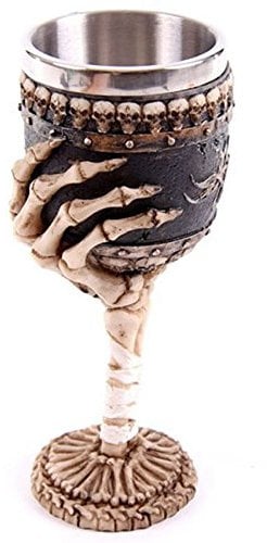 Bicchiere di vino creative 3D a forma di dito ossa in acciaio INOX resina calice