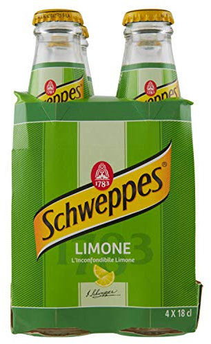 Schweppes - Limone, Bibita Analcolica Gassata Al Limone - 6 confezioni da 4 pezzi da 180 ml [24 pezzi, 4320 ml]