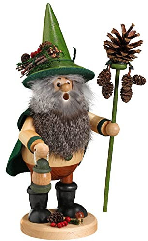 Räuchermännchen Waldwichtel Zapfensammler, grün - 25cm