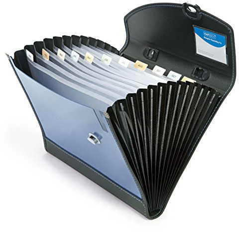 Rapesco 0681 13-Teiliger Business Fächermappe mit Griff, A4+, Blau