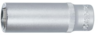 SW-Stahl 05430-12,0SB Steckschlüsseleinsatz 1/4 Zoll, 12 mm, Tiefer Einsatz | Lange Ausführung 50 mm aus Chrom-Vanadium-Stahl, Matt Verchromt, Sechskant-Profil für Außensechskant-Schrauben