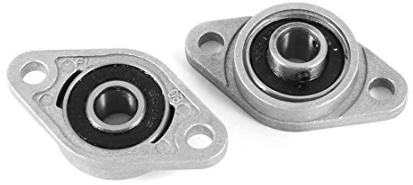 sourcing map 2 Pcs KFL08 8mm Zinc-Aluminum Alloy Flange Pillow Block Bearing