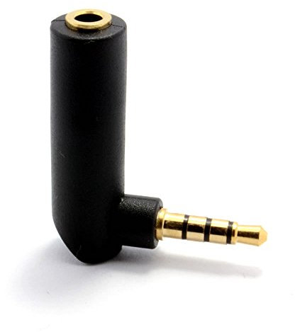 4 Pôles Droit Angle 3,5 mm Jack Adaptateur Fiche pour Phones/Headsets avec Micro Plaqués Or