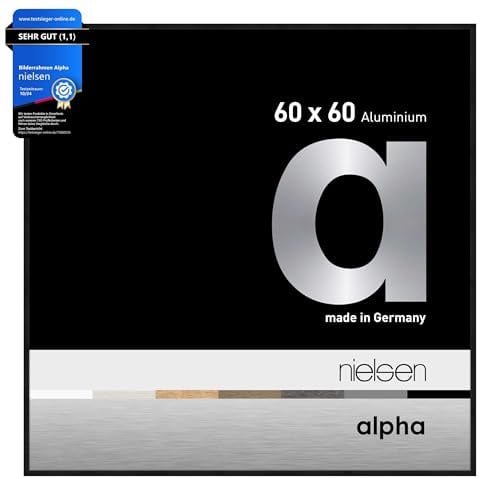 nielsen Aluminium Bilderrahmen Alpha, 60 x 60 cm, Schwarz