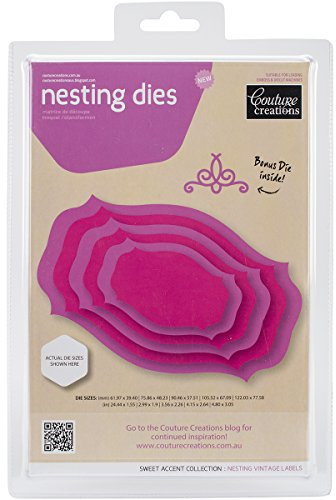 Couture Creations Sweet Accents Nesting Vintage Labels Die, Black