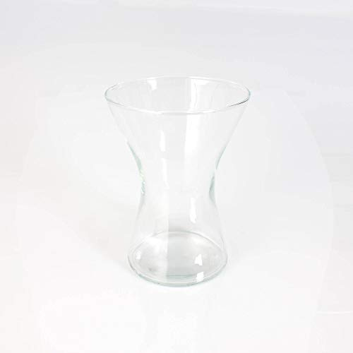 INNA-Glas Sanduhrvase - Tischvase Liz, klar, 19,5cm, Ø 14cm | Blumenvase - Pflanzvase