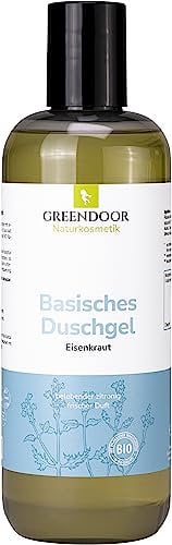 GREENDOOR Basisches Bio Duschgel Eisenkraut 500ml, biologisch abbaubar, Natur für Ihre Haut, Naturkosmetik ohne Sulfate Silikone Konservierungsmittel, natürlich ohne Tierversuche