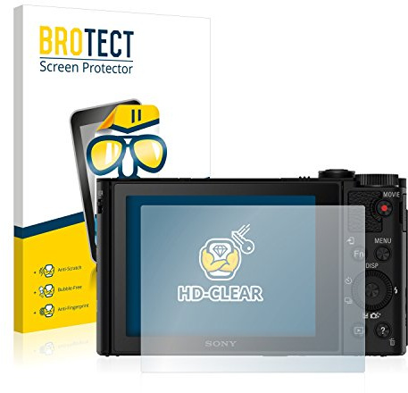 BROTECT Schutzfolie für Sony Cyber-Shot DSC-HX90 | 2 Stück Transparenter Displayschutz Made in Germany Klare Displayschutz-Folie Clear Einfache Montage Case-Friendly