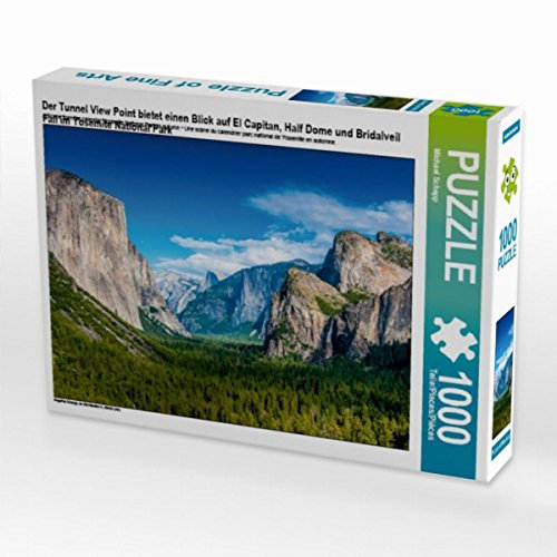 CALVENDO Puzzle Der Tunnel View Point bietet einen Blick auf EL Capitan, Half Dome und Bridalveil Fall im Yosemite National Park 1000 Teile Lege-Größe 64 x 48 cm Foto-Puzzle Bild von Michael Schepp