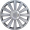 AUTO-STYLE Satz Radzierblenden Spyder 15-Zoll Silber + Chrom Ringe