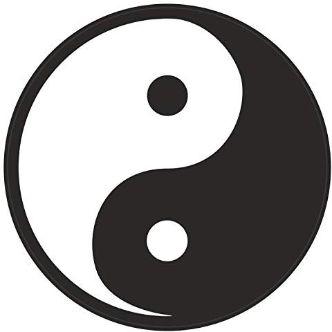 Sticker Yin Yang/Ying-Yang Aufkleber 8 cm Selbstklebend UV Wetterfest KFZ Auto Scheibe Boot Firma Büro Haushalt Innen Außen