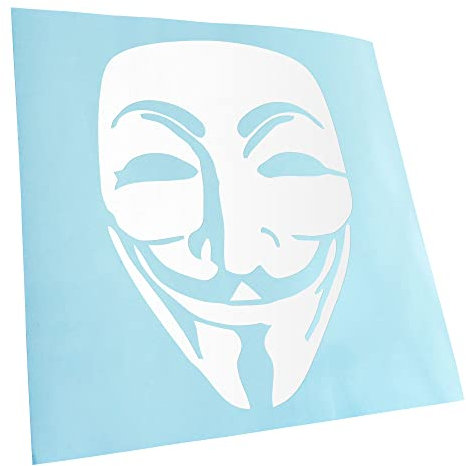 Kiwistar Autoaufkleber - Anonymous Maske Aufkleber für Auto, Laptop, Fahrrad, LKW, Motorrad Mehrfarbig JDM Decal Racing