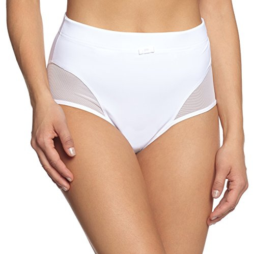 Sassa Damen Miederslip 00594, Einfarbig, Gr. 46 (Herstellergröße: 90), Weiß (Weiß 00100)