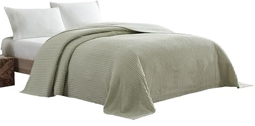 Beatrice Home Fashions Kanal Chenille Tagesdecke, grau, Twin