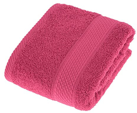 Homescapes Flauschiges Premium Frottee Handtuch ca. 50 x 90 cm aus 100% Reiner Baumwolle, Himbeere