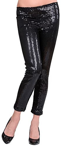 W WIDMANN MILANO Party Fashion - Leggings mit Pailletten, glänzend, Disco Fever, für Faschingskostüme