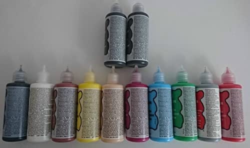 Window Color Set 12 Stück 12 x 80 ml Konturfaber 2 Stück Schwarz, Farben mittelgrün,Licht blau,rot,haut, grau,schwarz,braun,gelb,weiß,pink