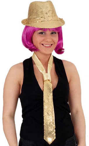 PARTY DISCOUNT ® Pailletten-Krawatte, Gold