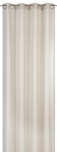 Elbersdrucke blickdichte Gardine Ösenschal Lino 09 beige 255 x 140 cm Vorhang mit Ösen für Wohnzimmer Schlafzimmer Flur 186524