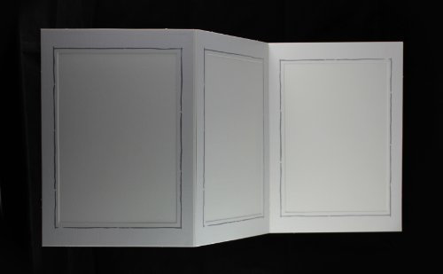 5 Stück Foto Portraitmappen weiß für Bildformat 13x18 cm Fotomappen Leporellos 3-teilig Passepartout mit feinem Silberrand Stückpreis € 1,20