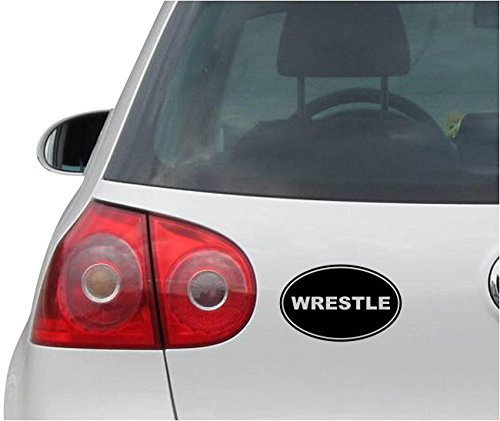 INDIGOS UG Auto Aufkleber Wrestle Euro OVAL - WWE WWF UFC - weiß - 139mmx86mm - Autoaufkleber - Tuning - Sticker - Heckscheibe - Fahrrad - Motorrad - UV beständig