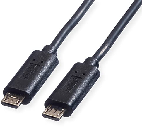 ROLINE USB 2.0 Ladekabel, Micro B - Micro B, ST/ST, schwarz, 0,3 m