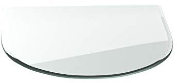Funkenschutzplatte G1 Rundbogen 6 mm x 1200 mm x 1000 mm mit 18mm Facette und Dichtlippe Glasplatte Bodenplatte Kaminplatte Funkenschutz Ofenplatte Kaminglas